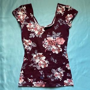 Burgundy Floral Top